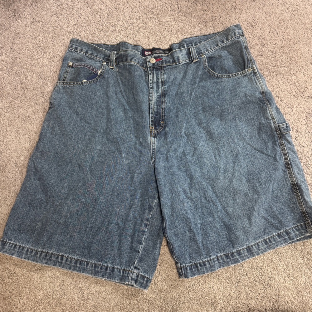 Vintage Faded Glory Men's 42 Blue Jean Shorts 100% Cotton Y2K Flaws
